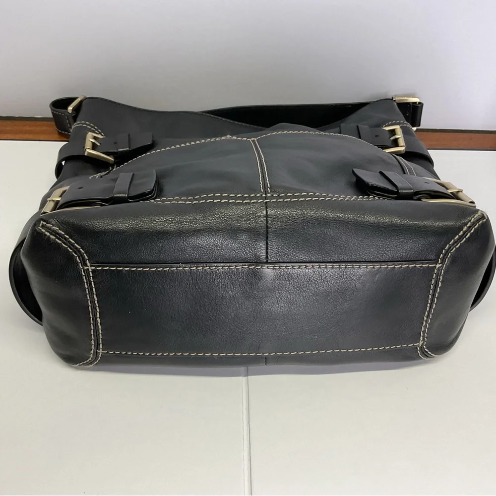 Michael Kors Black Shoulder Bag with Buckle Accents - Picture 9 of 11